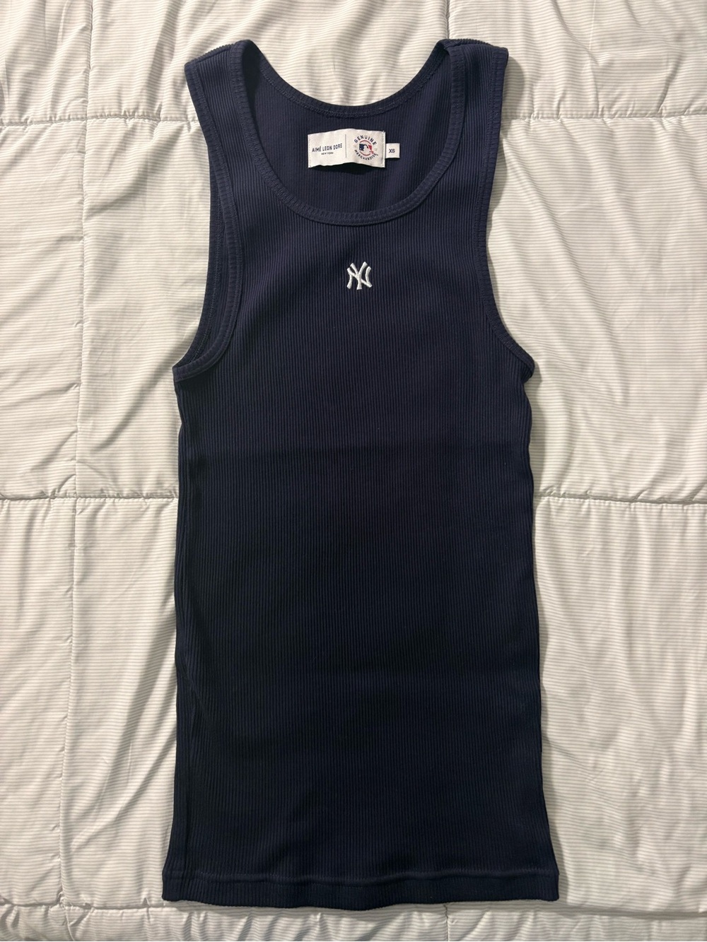 Aime Leon Dore NY Yankees Navy Ribbed Tank Top